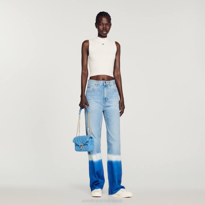 Sandro Paris naiset resori lyhennetty pusero VLHP96 vaatteet valkoinen