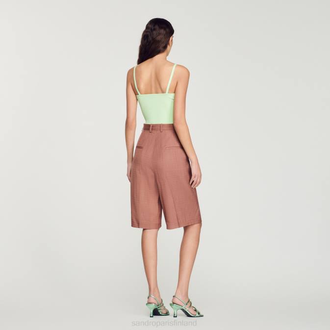 Sandro Paris naiset sidottu crop top VLHP413 vaatteet vaaleanvihreä