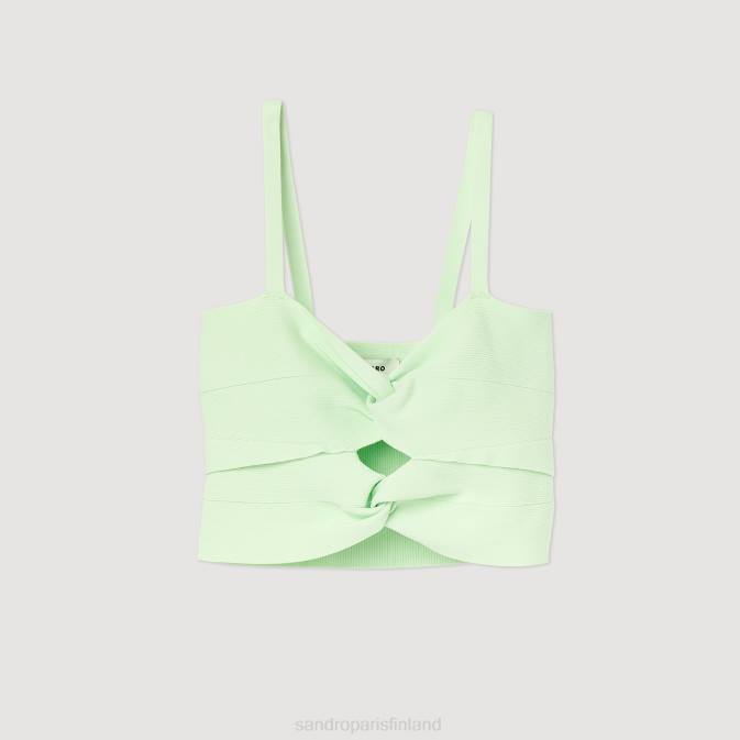Sandro Paris naiset sidottu crop top VLHP413 vaatteet vaaleanvihreä