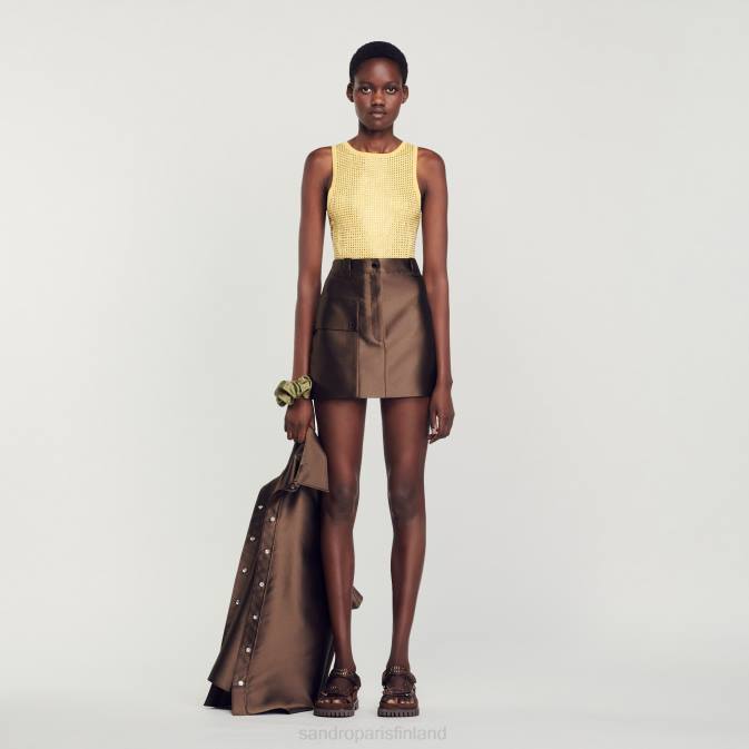 Sandro Paris naiset tekojalokivi body VLHP56 vaatteet keltainen