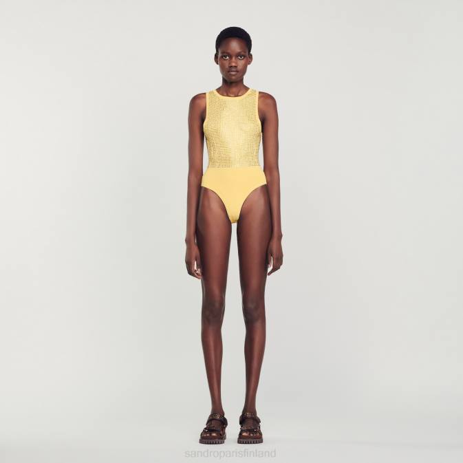 Sandro Paris naiset tekojalokivi body VLHP56 vaatteet keltainen