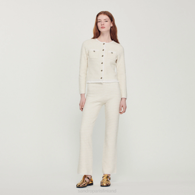 Sandro Paris naiset tweed-takki VLHP384 vaatteet ekru