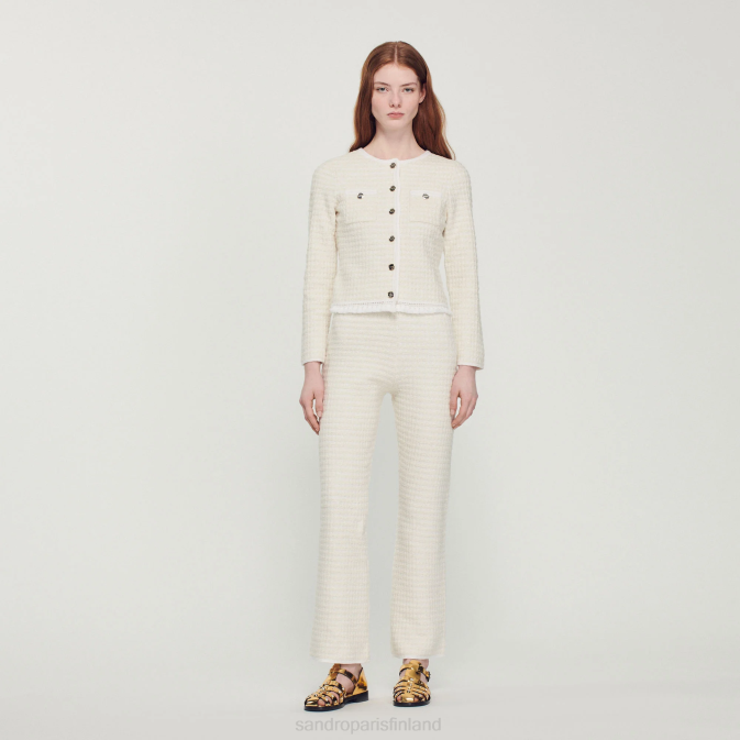 Sandro Paris naiset tweed-takki VLHP384 vaatteet ekru