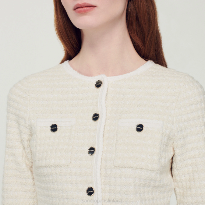 Sandro Paris naiset tweed-takki VLHP384 vaatteet ekru