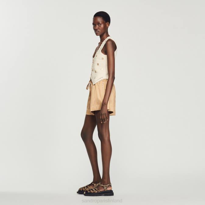 Sandro Paris naiset virkattu toppi VLHP132 vaatteet ekru