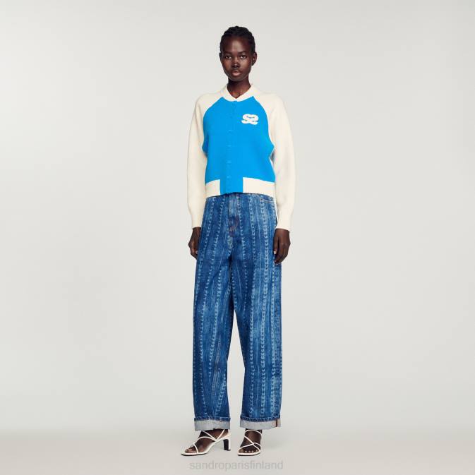 Sandro Paris naiset yliopiston takki VLHP293 vaatteet sininen