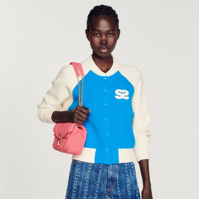 Sandro Paris naiset yliopiston takki VLHP293 vaatteet sininen