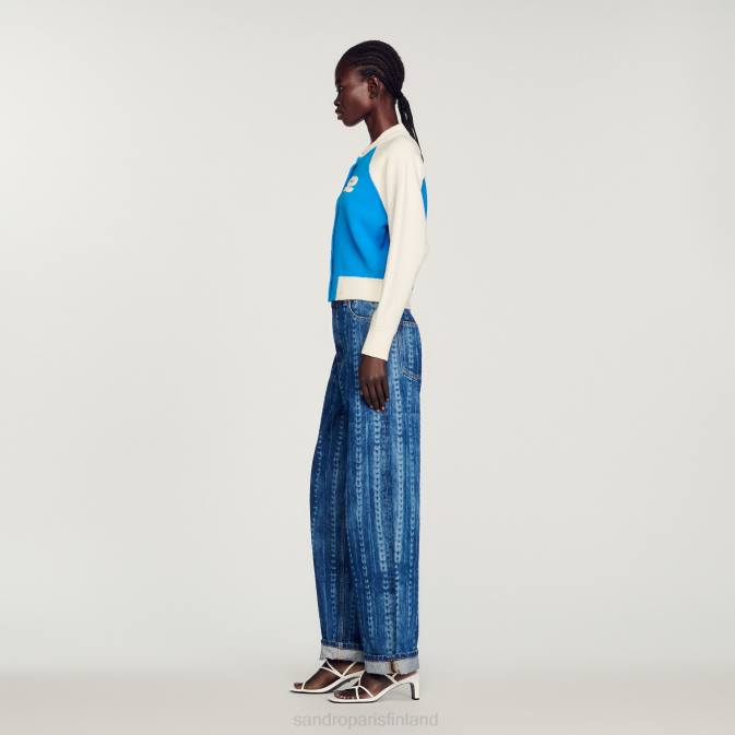 Sandro Paris naiset yliopiston takki VLHP293 vaatteet sininen