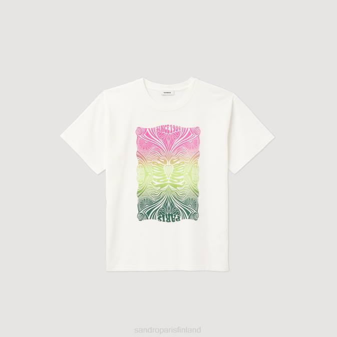 Sandro Paris naiset flokoitu t-paita VLHP312 vaatteet ekru