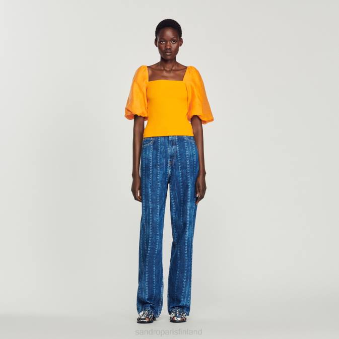 Sandro Paris naiset kaksinkertainen kangaspäällinen VLHP218 vaatteet oranssi