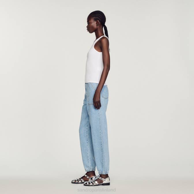 Sandro Paris naiset kaksinkertainen logollinen toppi VLHP222 vaatteet valkoinen