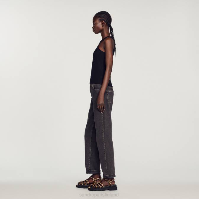 Sandro Paris naiset kaksinkertainen logollinen toppi VLHP256 vaatteet musta