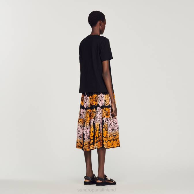 Sandro Paris naiset tekojalokivi t-paita VLHP237 vaatteet musta