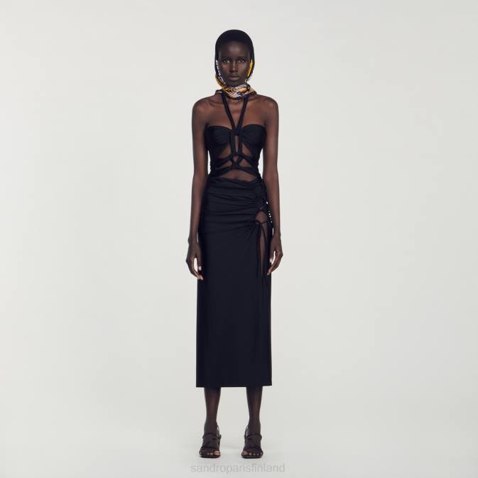 Sandro Paris naiset yksiosainen harjakattoinen uimapuku solmioilla VLHP298 vaatteet musta