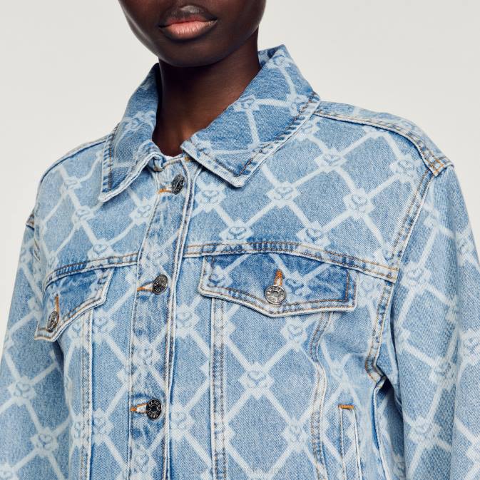 Sandro Paris naiset farkkutakki VLHP363 vaatteet sininen farkku