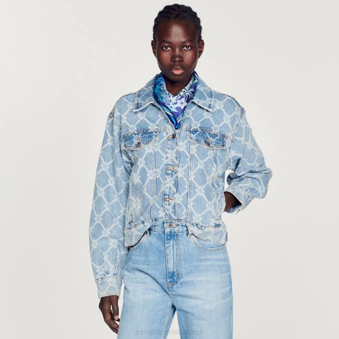 Sandro Paris naiset farkkutakki VLHP363 vaatteet sininen farkku