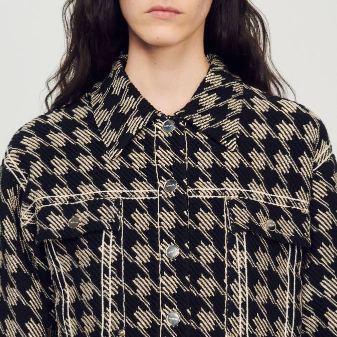 Sandro Paris naiset koiranhammas takki VLHP219 vaatteet musta