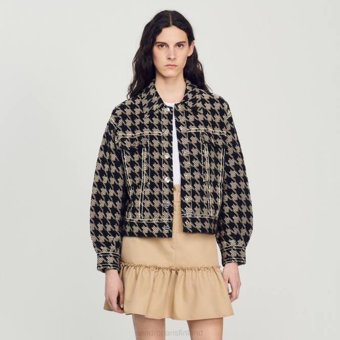 Sandro Paris naiset koiranhammas takki VLHP219 vaatteet musta