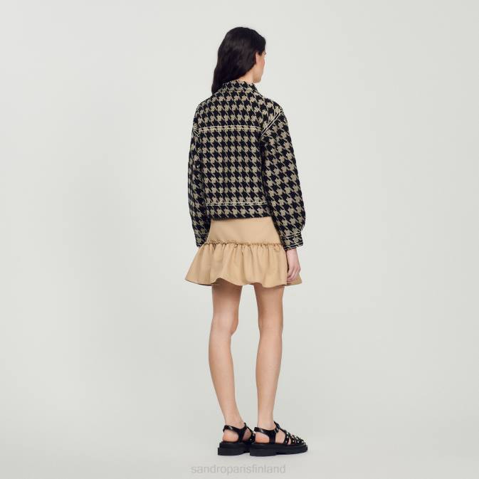 Sandro Paris naiset koiranhammas takki VLHP219 vaatteet musta