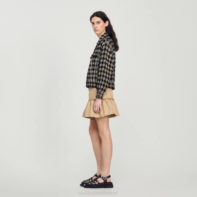 Sandro Paris naiset koiranhammas takki VLHP219 vaatteet musta