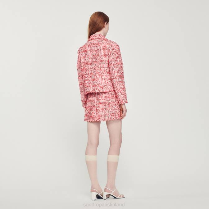 Sandro Paris naiset leikattu tweed-takki VLHP358 vaatteet punainen