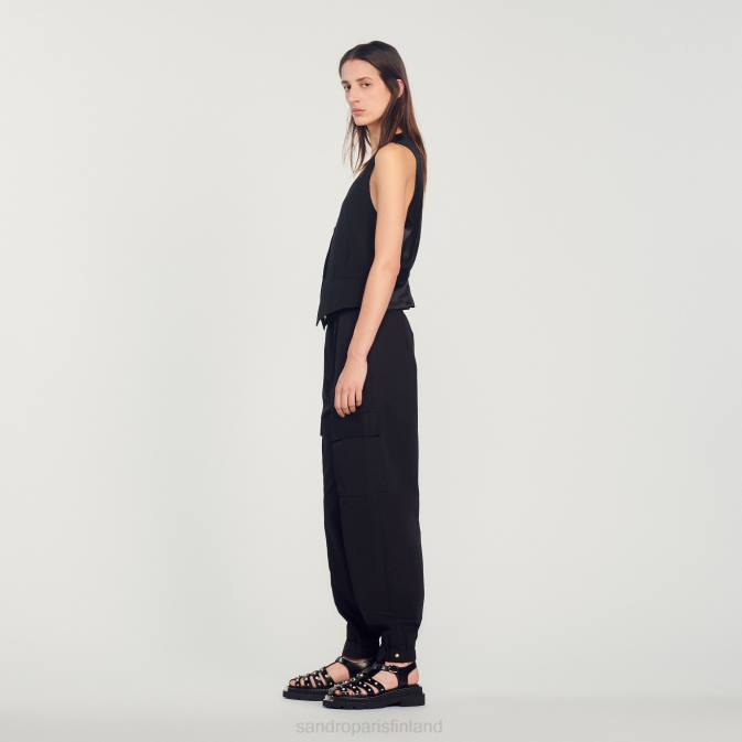 Sandro Paris naiset maskuliininen tekojalokivi liivi VLHP284 vaatteet musta