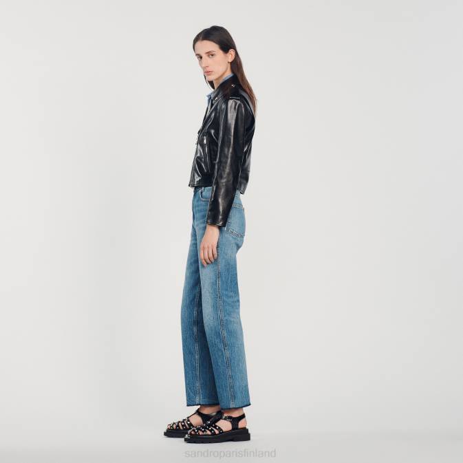 Sandro Paris naiset nahka takki VLHP452 vaatteet musta