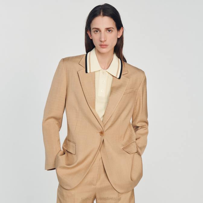 Sandro Paris naiset räätälöity takki VLHP375 vaatteet beige
