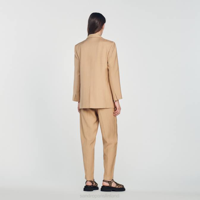 Sandro Paris naiset räätälöity takki VLHP375 vaatteet beige