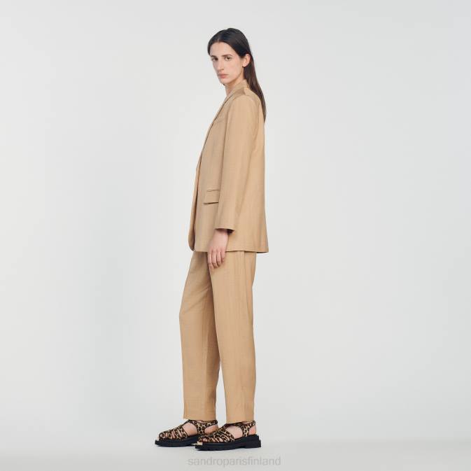 Sandro Paris naiset räätälöity takki VLHP375 vaatteet beige
