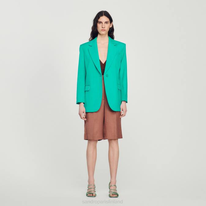 Sandro Paris naiset räätälöity takki VLHP425 vaatteet emuraude vihreä