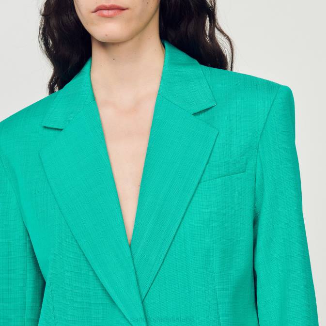 Sandro Paris naiset räätälöity takki VLHP425 vaatteet emuraude vihreä