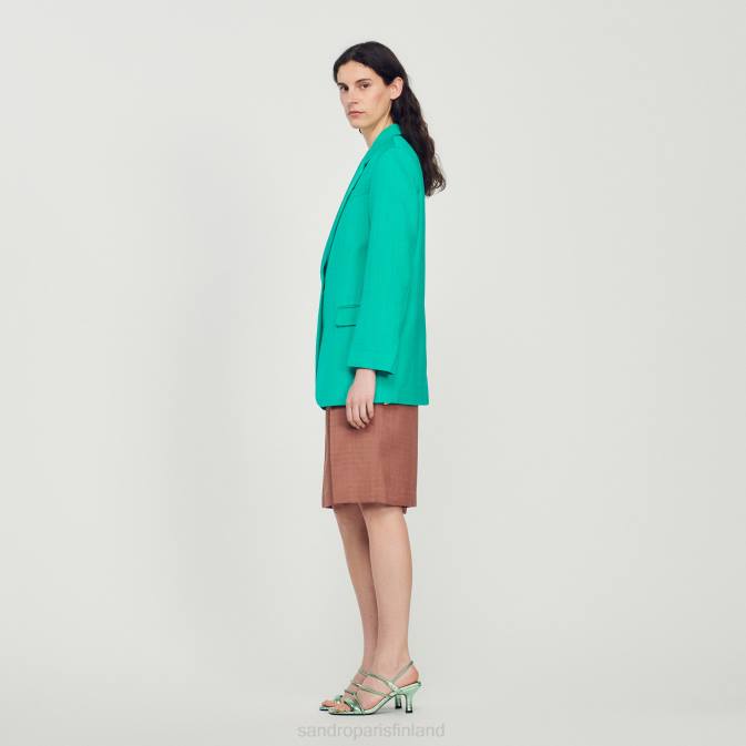 Sandro Paris naiset räätälöity takki VLHP425 vaatteet emuraude vihreä