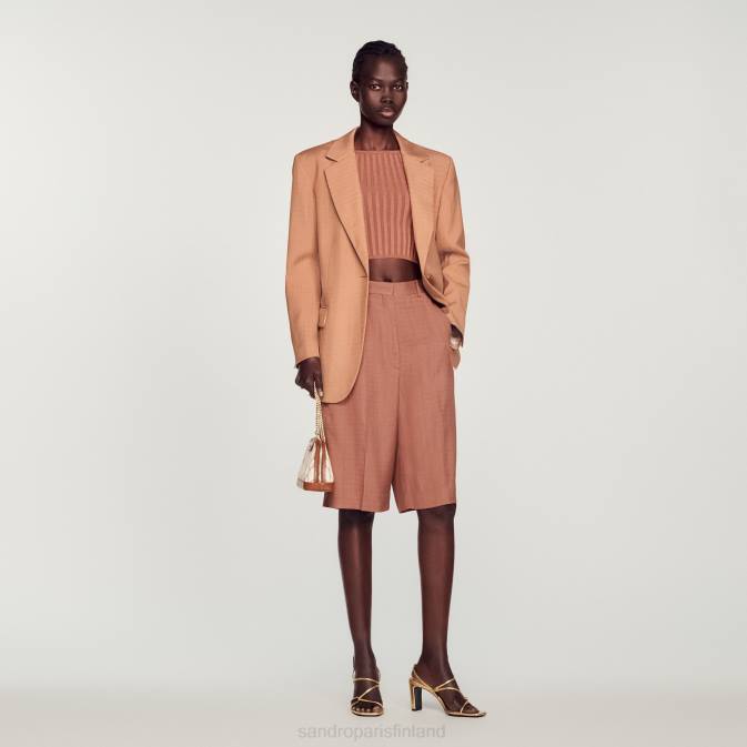 Sandro Paris naiset räätälöity takki VLHP432 vaatteet Umber maa