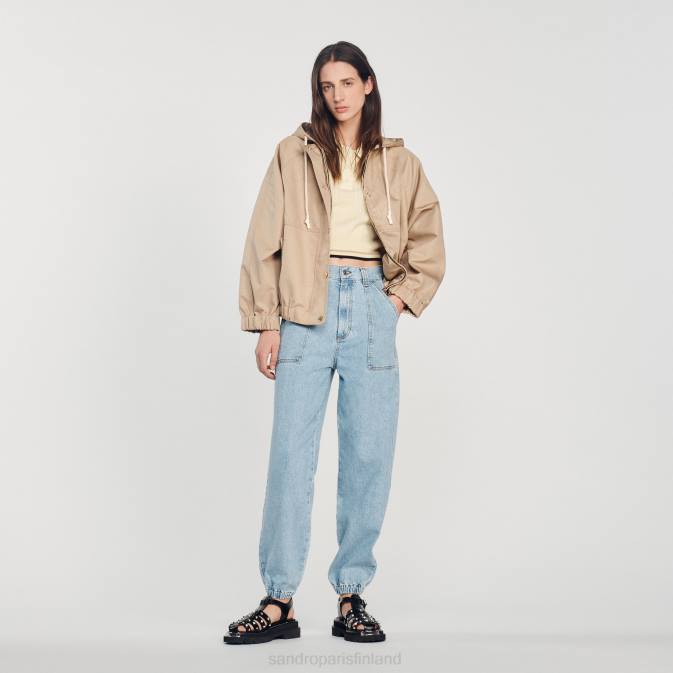 Sandro Paris naiset hupullinen parka VLHP406 vaatteet beige