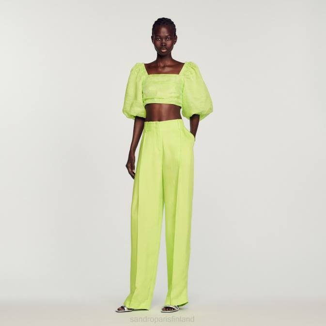 Sandro Paris naiset kerätty crop top VLHP430 vaatteet anis