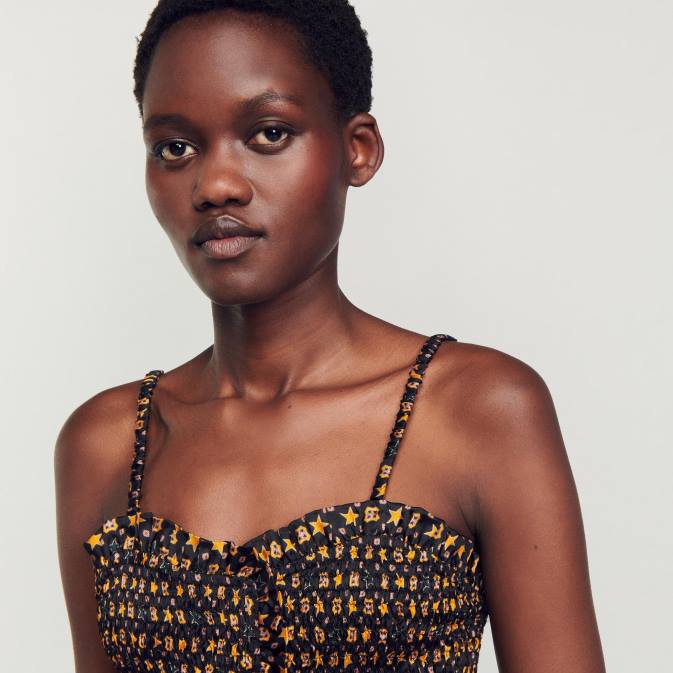 Sandro Paris naiset leikattu smokkitoppi VLHP70 vaatteet musta