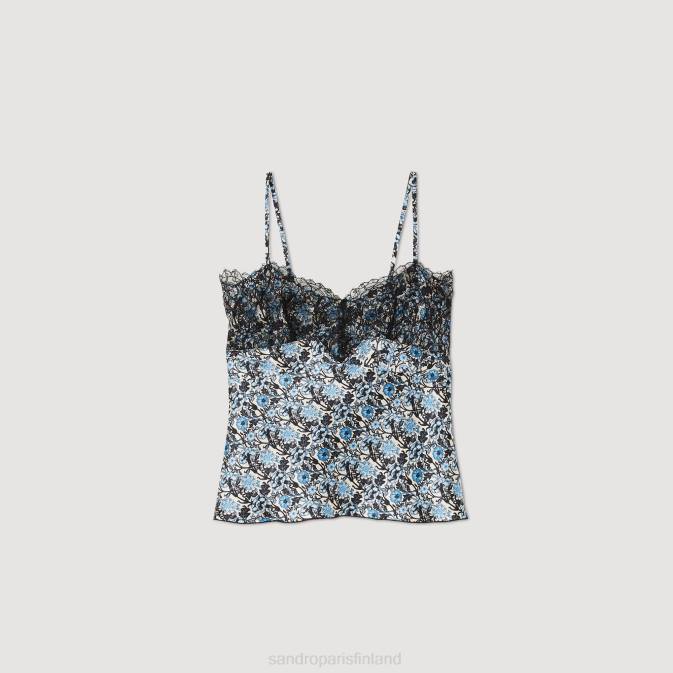 Sandro Paris naiset painettu camisole VLHP26 vaatteet sininen/beige