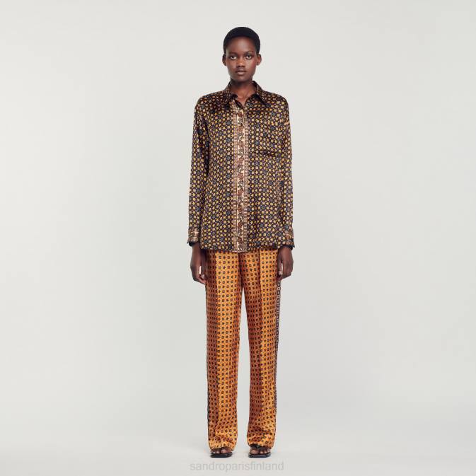 Sandro Paris naiset painettu paita VLHP71 vaatteet musta