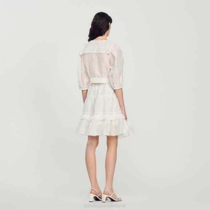 Sandro Paris naiset pitsinen kauluspaita VLHP116 vaatteet valkoinen