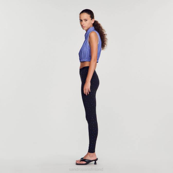 Sandro Paris naiset rajattu raidallinen paita VLHP38 vaatteet sininen/valkoinen