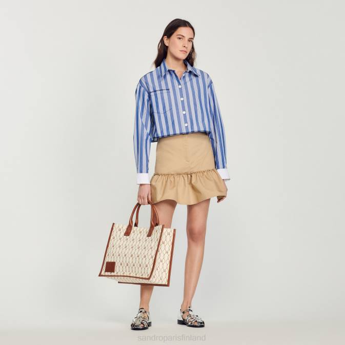 Sandro Paris naiset rajattu raidallinen paita VLHP408 vaatteet sininen/valkoinen