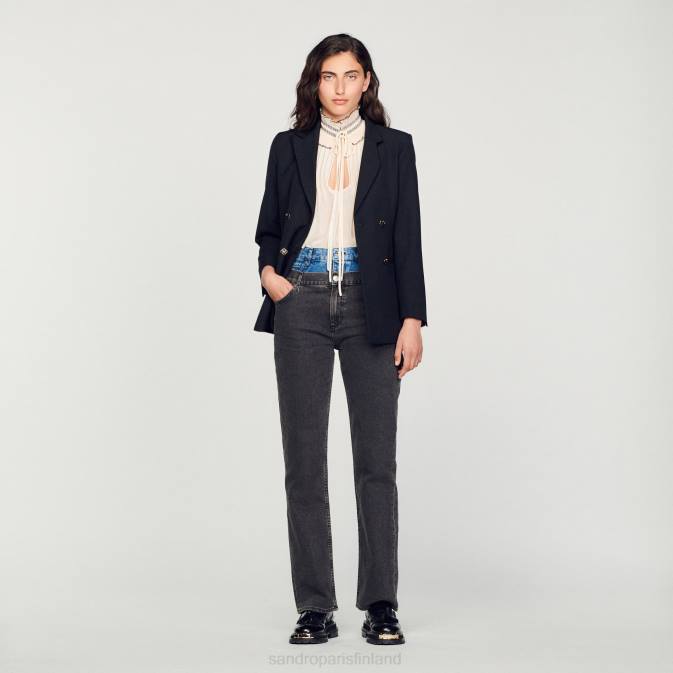 Sandro Paris naiset sifonki toppi VLHP134 vaatteet alaston