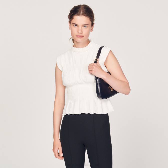 Sandro Paris naiset smokki toppi VLHP231 vaatteet ekru