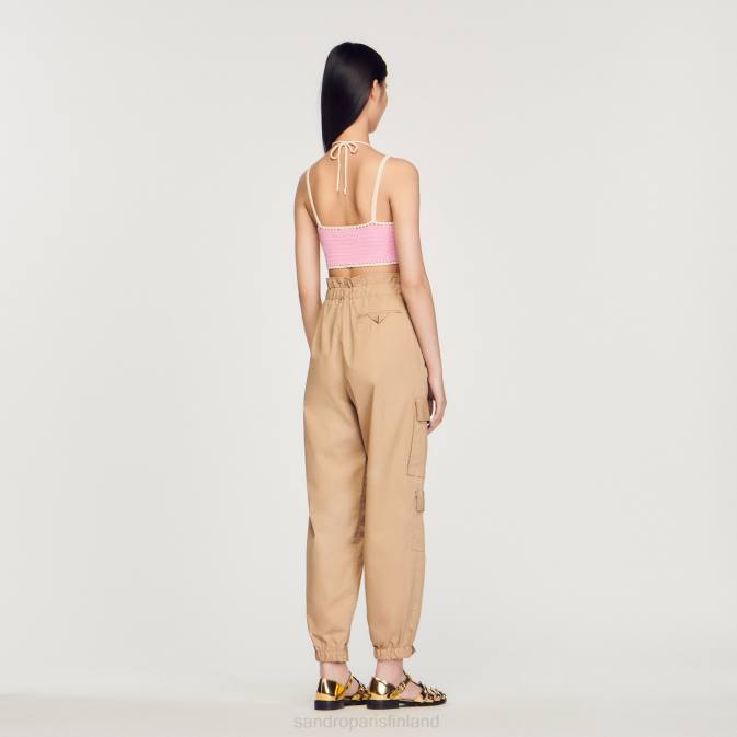 Sandro Paris naiset virkattu perhostoppi VLHP154 vaatteet vaaleanpunainen