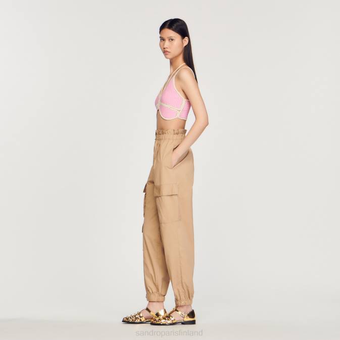 Sandro Paris naiset virkattu perhostoppi VLHP154 vaatteet vaaleanpunainen